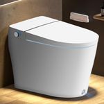 EPLO Smart Bidet Toilet Auto Open/Close,Electric Elongated Toilet with Bidet Built in,Tankless Toilet with Heated Seat,Warm Water,Auto Flush,Nightlight,Remote Control,One Piece Toilet for Bathrooms