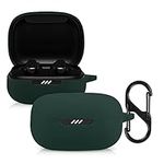 kwmobile Case Compatible with JBL Live Pro Plus Case - Silicone Cover Holder for Earbuds - Dark Green