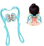 HK Shopping Neck Massager 1Pcs Neck Cervical Massager Manual Shoulder Neck Therapeutic Deep Tissue Massager Trigger Point Massage Tool for Neck Muscle Pain Relief (Multi color)