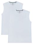 Fruit of the Loom Men's Eversoft Cotton Sleeveless T Shirts, Breathable & Moisture Wicking with Odor Control, Sizes S-4X, Muscle - 2 Pack - White, Medium