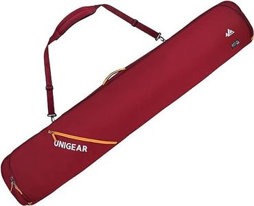 Unigear Snowboard Ski Bag for Air Travel, Reinforced Double Padded Snowboard Bag with 10mm EPE Dense, Water-Resistant and Durable up to 175cm Ski Snowboard Travel Bags for Flying (Red, 175cm)