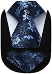 HISDERN Men's Floral Tie Handkerchi