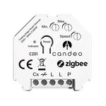 Candeo Zigbee Dimmer Smart Switch Module compatible with Philips Hue, Alexa and all Zigbee hubs. For dimmable LED/halogen bulbs No neutral required