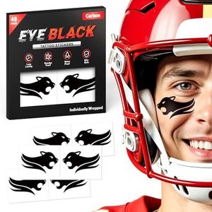 Cerlaza Baseball Accessories, 48 Pairs Eye Black Stickers Smudgeproof, Individually Wrapped Eye Black Tattoos for Football Soccer, Game Day Party Sports Eyeblack (Leopard, Youth/Adults)