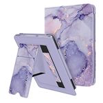 Fintie Stand Case for 6.8" Kindle Paperwhite (11th Generation-2021) and Kindle Paperwhite Signature Edition - Premium PU Leather Sleeve Cover with Card Slot and Hand Strap, Lilac Marble