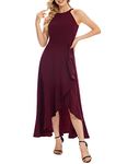 Dressystar Cocktail Dress Halter Split Elegant Long Formal Party Dress Wedding Guest Dresses M Burgundy