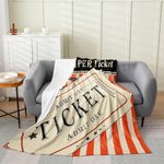 Movie Theater Theme All Season,Bed Blanket Old Fashion Home Decor Plush Throw Blanket, Cinema Poster Design Flannel Fleece Blanket for Boys Girls Teens Bedroom Decor Throw 50"x60"