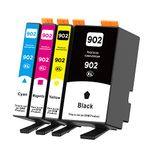 Timink 902XL Compatible Ink Cartridge Replacement for HP 902 XL | 4 Pack | Black, Cyan, Magenta, Yellow | Works with Officejet Pro 6968 6978 6975 Officejet 6954 6958 6962 Printers