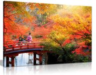 Panther Print, Canvas Wall Art, Pictures for Living Room and Bedroom, Modern Prints in Frames, Japanese Autumn Leaves Trees Canvas, Print for Special Occasions (36x24 Inch)