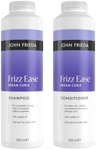 John Frieda Dream Curls Shampoo & Conditioner 500ml x2. Curl Shampoo and Conditioner Duo with Frizz Ease Care for Wavy Hair and Soft Definition