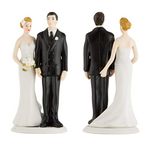 WEDDINGSTAR The Love Pinch Bridal Couple Funny Porcelain Wedding Cake Topper