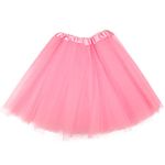 Tutu Skirt, Layered Tulle Dance Skirts for Kids Girls Dance Birthday Princess Party Pink