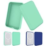 GHIJKL 2 Pack Case Compatible with Magsafe Battery Pack Cover, Ultra-Thin TPU Shockproof Case Slim Scratch Resistant Cover Protective Bumper Shell for Magsafe Battery Pack, Green/Blue