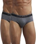 Jockey Men's Super Combed Cotton Briefs with Ultrasoft and Durable waistband (Pack of 2) 8037_Charcoal Melange_M