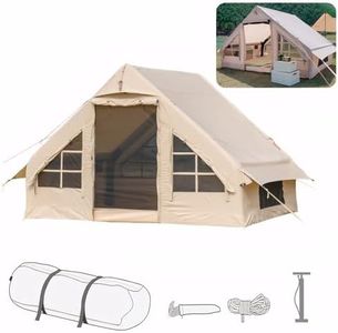 KAIGITE Inflatable Camping Tents with Pump, Air Glamping Tents, Easy Setup 4 Seasons Waterproof Windproof Blow up Tent with Mesh Windows, 4 Person Outdoor Tent
