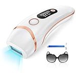 Glattol IPL Laser Hair Removal - 3 in 1 & Whole Body Use & Effective & Long Lasting, at-Home Hair Removal Device with 9 Levels & 999,900 Flashes, 2 Flash Modes for Women and Men, White