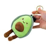 SPEEDYUNI Adorable Avocado and Fast Food Plush Keychain Collection, Fried Chicken Hamburger French Fries Foodie Gift Ideas, Avocado, One Size