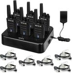 Retevis RT68H Walkie Talkies for Adults Long Range,Portable FRS Two Way Radio,Channel Power Display,Walkie-Talkie with 6 Way Multi Charger,Rechargeable Walkie Talkies with Earpieces(6 Pack)