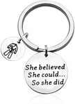 ENSIANTH Martial Arts Keychain She Believed She Could So She Did Keychain Martial Arts Teacher Inspire Gift Martial Arts Karate Gift (Martial Arts Key)