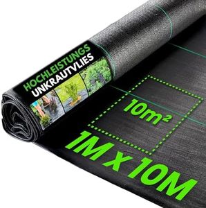 Green Thumbz Unkrautvlies Extra Stark - 1x10 m Unkrautvlies 100g/m2 - Optimales Gartenvlies, Hochbeet Folie, Unkrautfolie, Sandkastenvlies & Bodenschutzvlies zur Unkrautbekämpfung - Wasserdurchlässig