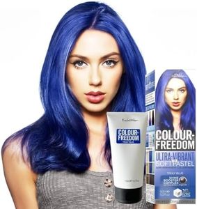 Colour-Freedom Truly Blue Ultra Vibrant Semi Permanent Hair Colour Mask. With Shine Booster Complex. Extra Large Tube 150ml. Award Winning Bright Blue Hair Colour.