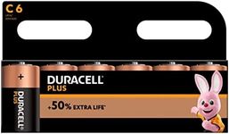 Duracell Plus C Batteries Pack of 6