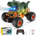 Dinosaur Remote Control Cars, 1:16 Scale Monster Truck Toys with Spray Roar LED Lights, 2.4GHz Rc Car Boys Toys Age 3 4 5 6 7 8, Kids Toys Gifts for 3 4 5 6 7 8 Year Old Boy Gifts Birthday Presents