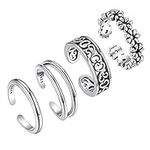 Silvora 4Pcs Sterling Silver Toe Ri