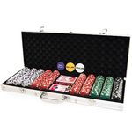 M.Y Texas Hold'em Poker Set - 500 Piece Set in Aluminium Case with 11.5g Heavyweight Poker Chips 2 Decks of Playing Cards Dealer Big Blind and Small Blind Buttons and 5 Dice