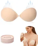 As Fairy Adhesive Sticky Bra for Women Push Up Invisible Reusable Strapless Silicone Bras with Breast Lift for Backless Dress (Nude D)