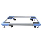 FIDELE heavy duty front load washing machine stand with wheels 6kg, 6.5kg, 7kg, 8kg, 9kg | anti vibration, height adjustable, metal body | double door fridge stand / dishwasher stand- blue