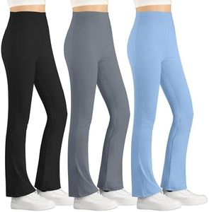 BIG ELEPHANT Girls Flare Leggings Kids Bell Bottoms High Waisted Bootcut Yoga Dance Flared Pants