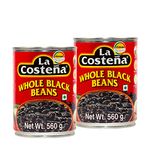 La Costena Whole Black Beans Haricots Noirs Entiers (560ml) - Pack of 2