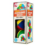 Cathys Candy Cart Set Of 3 Retro Traditional Classic Juggling Balls Multi Coloured Clown & Circus Style In Gift Box, Ideal Secret Santa, Present, stocking Filler, Birthday Gift, Party Games.