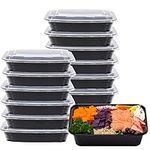 15 Pack 32 oz Plastic Meal Prep Containers with Lids, Leakproof Rectangular Food Storage Container Box for Restaurant, Kitchen, Takeout Food Service Disposables, Freezer/Microwave/Dishwasher Safe