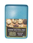 casaWare 15 x 10 x 1-Inch Ultimate Series Commercial Weight Ceramic Non-Stick Coating Cookie/Jelly Roll Pan (Blue Granite)