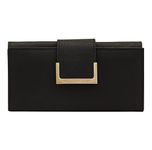 PAUL COSTELLOE Genuine Leather Women's Wallet - Designer RFID-Blocking Bifold Clutch with Multiple Card Slots & Zip Coin Pocket - Available in 6 Stylish Colours, Alto (Jet Black)