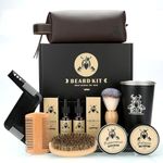 Beard Grooming Kit Gifts for Men, Father's Day Birthday Gifts for Men Dad Him, Grooming & Trimming Tool Complete Set,Beard Care Kit with 2 Beard Growth Oil/Balm/Brush/Comb/Shaving Soap/Cup&Storage Bag