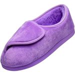 Women Soft wide Slippers Memory Foam Closed Toed Diabetic Arthritis Edema House Slippers, Purple, 10 D(M) US