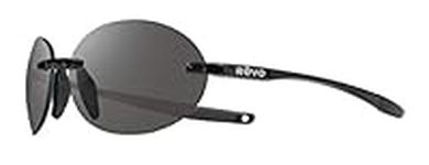 Revo Sunglasses Descend O: Polarized Lens with Rimless Oval Frame, Black Frame with Graphite Lens