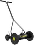 Sun Joe MJ503M 14-Inch Quad Wheel 9-Position Manual Reel Mower, Green
