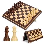 Peradix Chess Set | Wooden Magnetic Chess Board | 2 Extra Queen | 30x30cm Folding Chessboard for Storage | Toys & Games for Adults and Kids Educational Toy Sets, PUZ-33