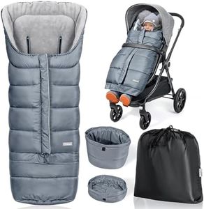 Orzbow Universal Stroller Bunting Bag with Extra Footmuff for Toddler, Kids, Warm Waterproof Stroller Blanket, Winter Cover, Baby Bunting Bag - Protect Babies from Cold Winds, Grey