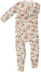 GUNAMUNA Unisex Baby, Toddler Ultra-Soft Convertible Pajama, Footie Romper Sleeper with Diaper Zipper, Beauty, 6-9 Months