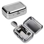 Emperoch Pocket Ashtray, Portable Mini Ashtray, Stainless Steel Ashtray Windproof Ashtray with lid for Home Office Patio Outdoor Car Travel Camping Picnic Hiking Beach Fishing Cigarette (Silver)