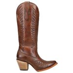 Corral Boots Womens Cognac Embroidered Snip Toe Casual Boots Mid Calf Mid Heel 2-3" - Brown, Cognac, 8 UK