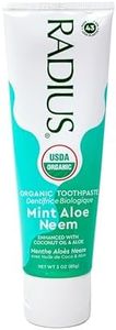 RADIUS USDA Organic Toothpaste 3oz Non Toxic Chemical-Free Gluten-Free Designed to Improve Gum Health & Prevent Cavity - Mint Aloe Neem - Pack of 1