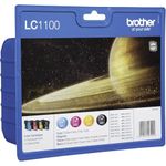 Brother LC-1100BK/LC-1100C/LC-1100M/LC-1100Y Inkjet Cartridges, Black/Cyan/Magenta/Yellow, Multi-Pack, Standard Yield, Includes 4 x Inkjet Cartridges, Brother Genuine Supplies