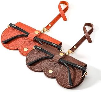 FEISEDY 2Pack Soft Leather Sunglass Bag, Portable Holder Eyeglasses Case