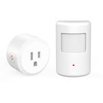 SEHOMY 2 Pack Outlet with Motion Sensor for Bathroom no Wire, Control Bedroom lamp, exhaus, Range Hood, PIR Infrared Motion Sensor Switch Indoor, Plug in Motion Sensor Activated Plug Control Light